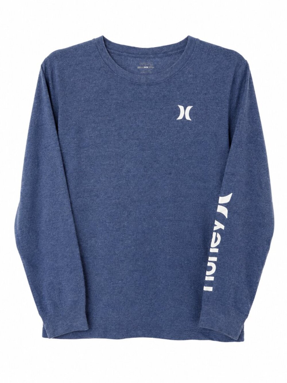 Hurley Youth Long Sleeve Logo T-Shirt Size 14/16 Lightweight Blue Cotton Blend